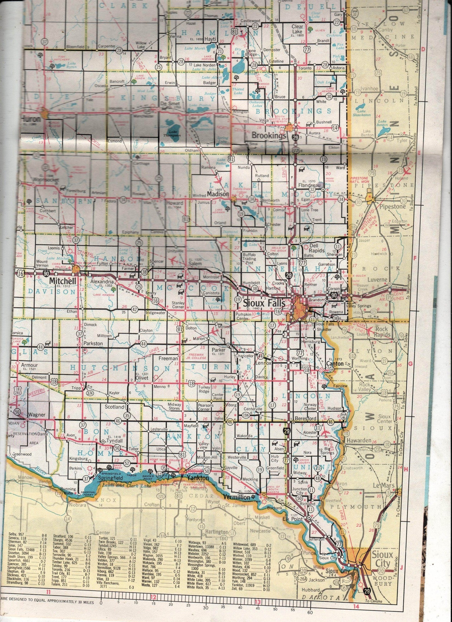 South Dakota 1974 Official State Highway Map - TulipStuff
