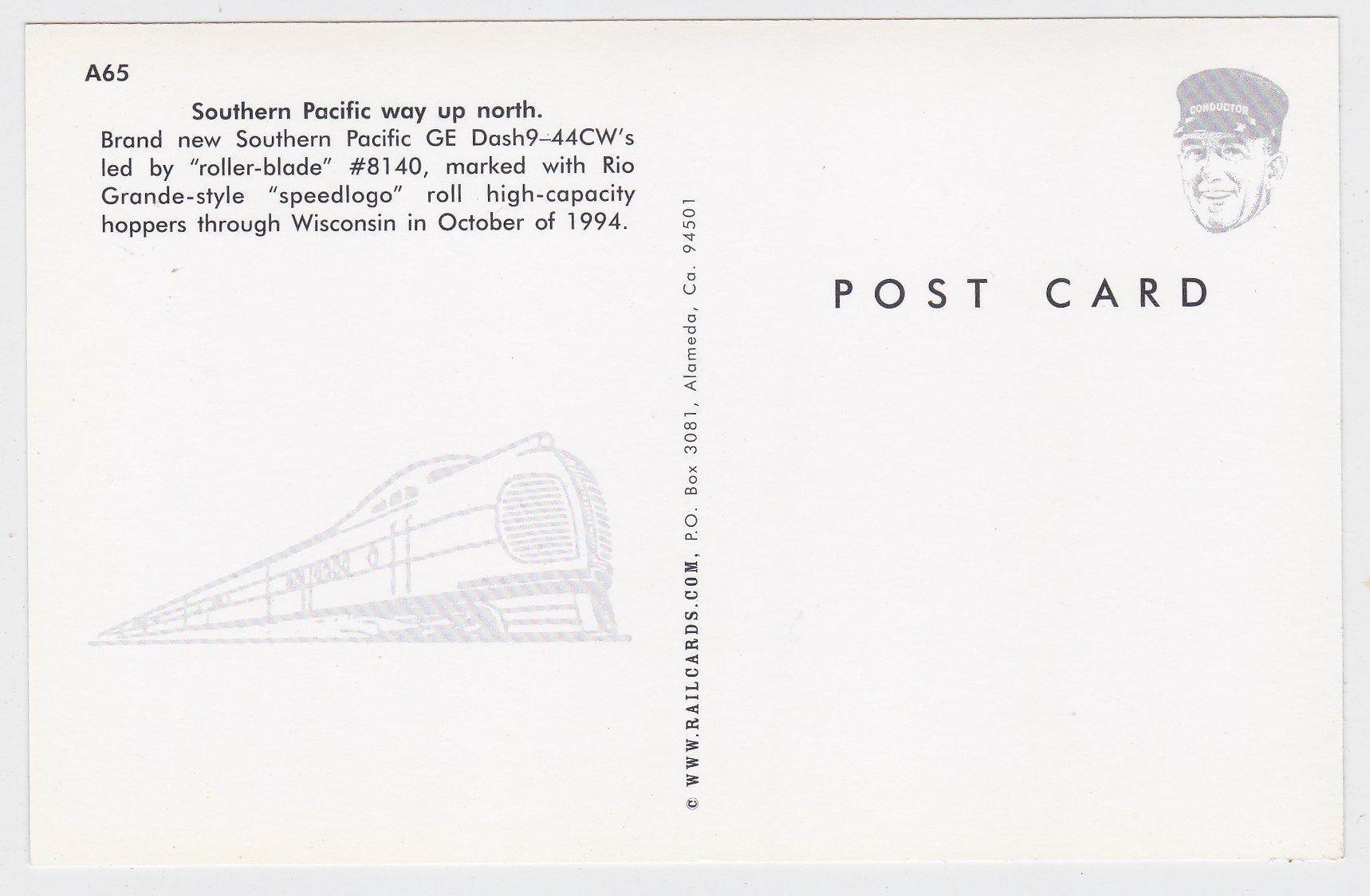 Southern Pacific GE Dash9-44CW Diesel Locomotive Freight Train 1994 - TulipStuff