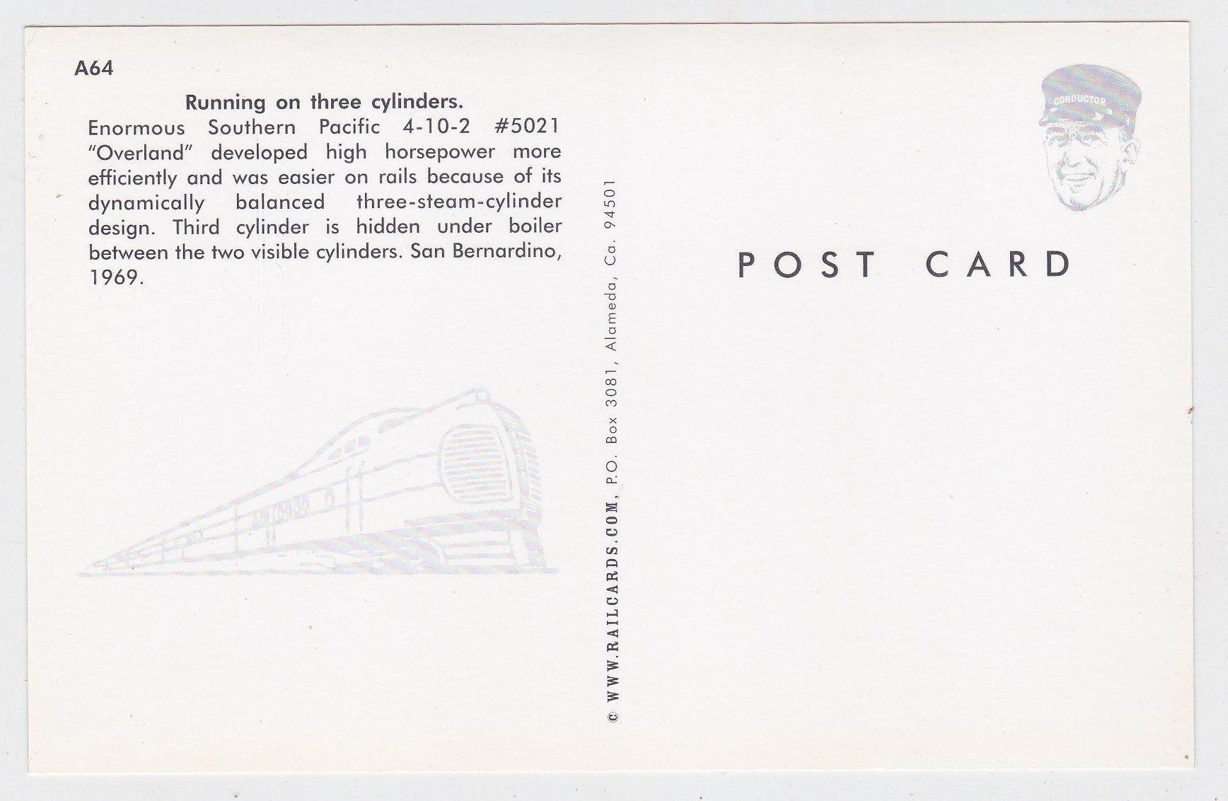 Southern Pacific Overland 4-10-2 Steam Locomotive San Bernardino 1969 - TulipStuff