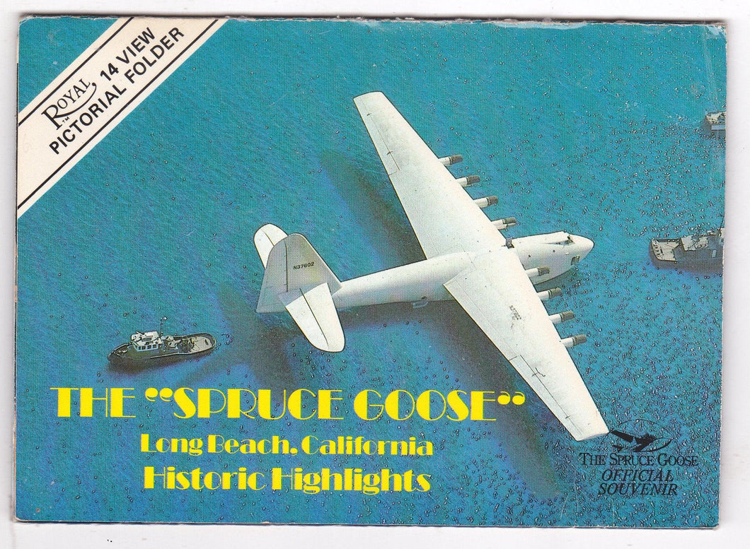 Spruce Goose Hughes Flying Boat Long Beach CA 14 View Pictorial Folder - TulipStuff