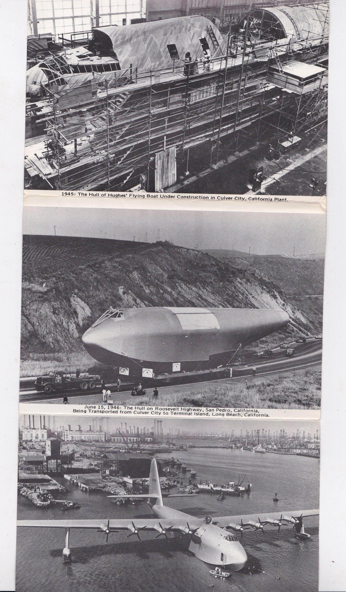 Spruce Goose Hughes Flying Boat Long Beach CA 14 View Pictorial Folder - TulipStuff