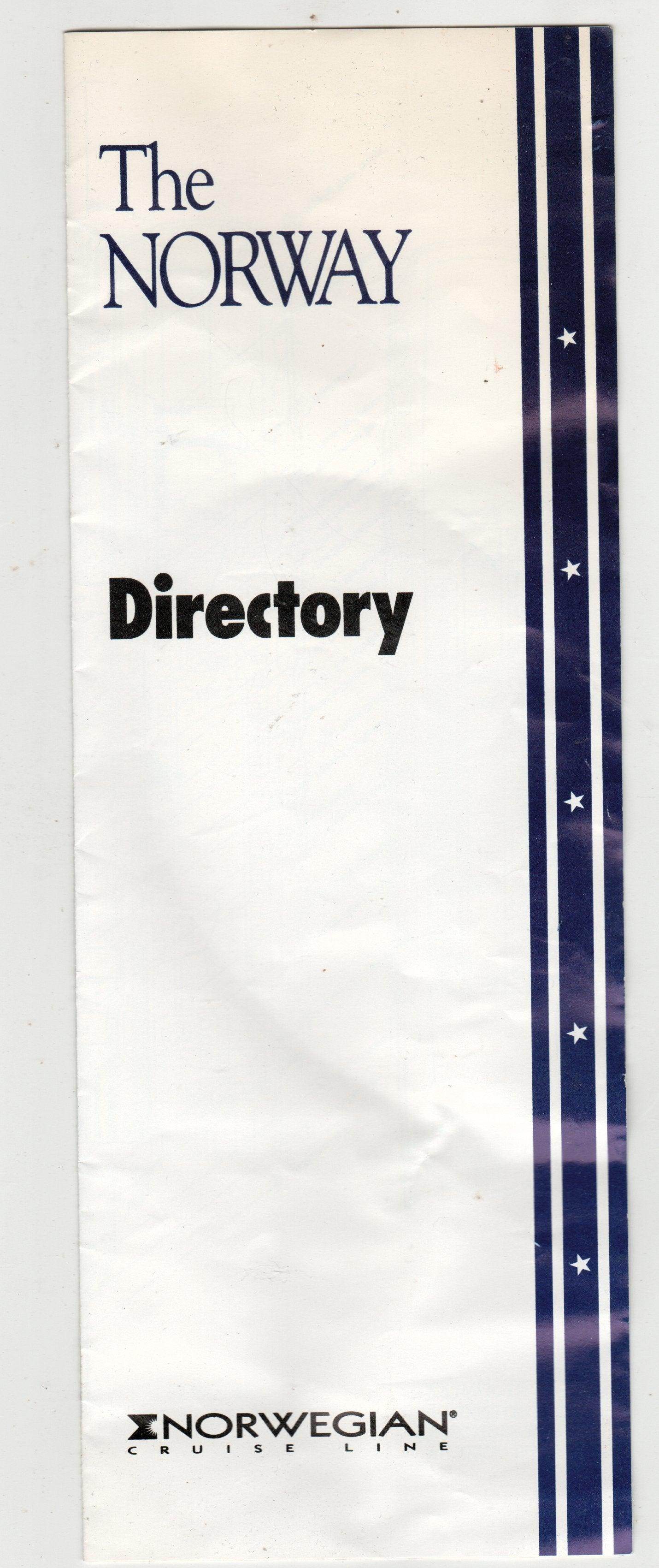 Norwegian Cruise Line ss Norway Directory Deck Plans 1990's - TulipStuff