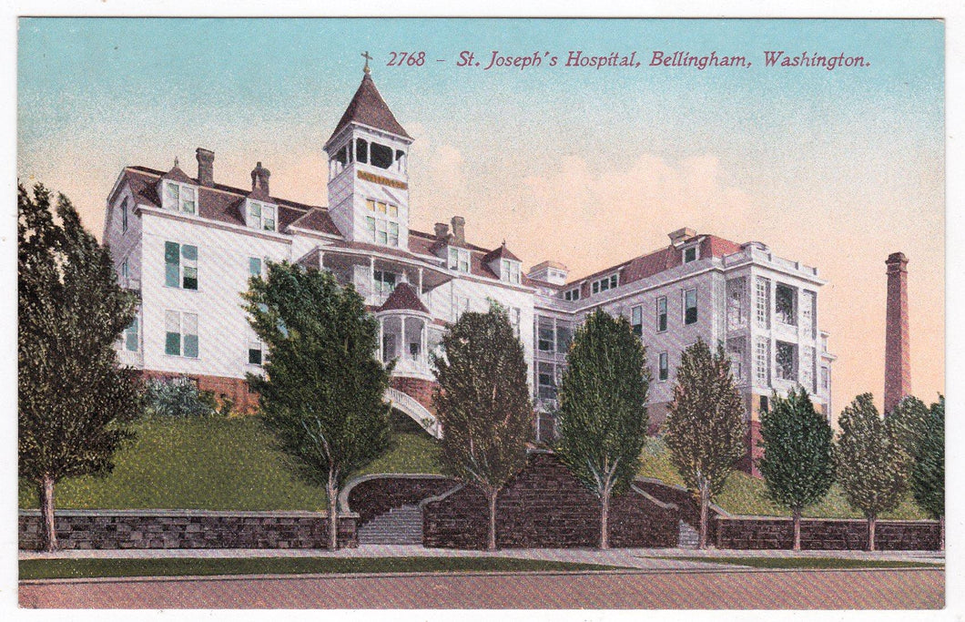 St Joseph's Hospital Bellingham Washington 1910's Postcard - TulipStuff