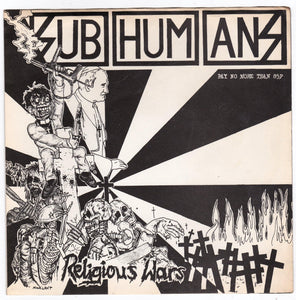 Subhumans Religious Wars 7" EP Vinyl Record UK Punk Hardcore 1983 - TulipStuff