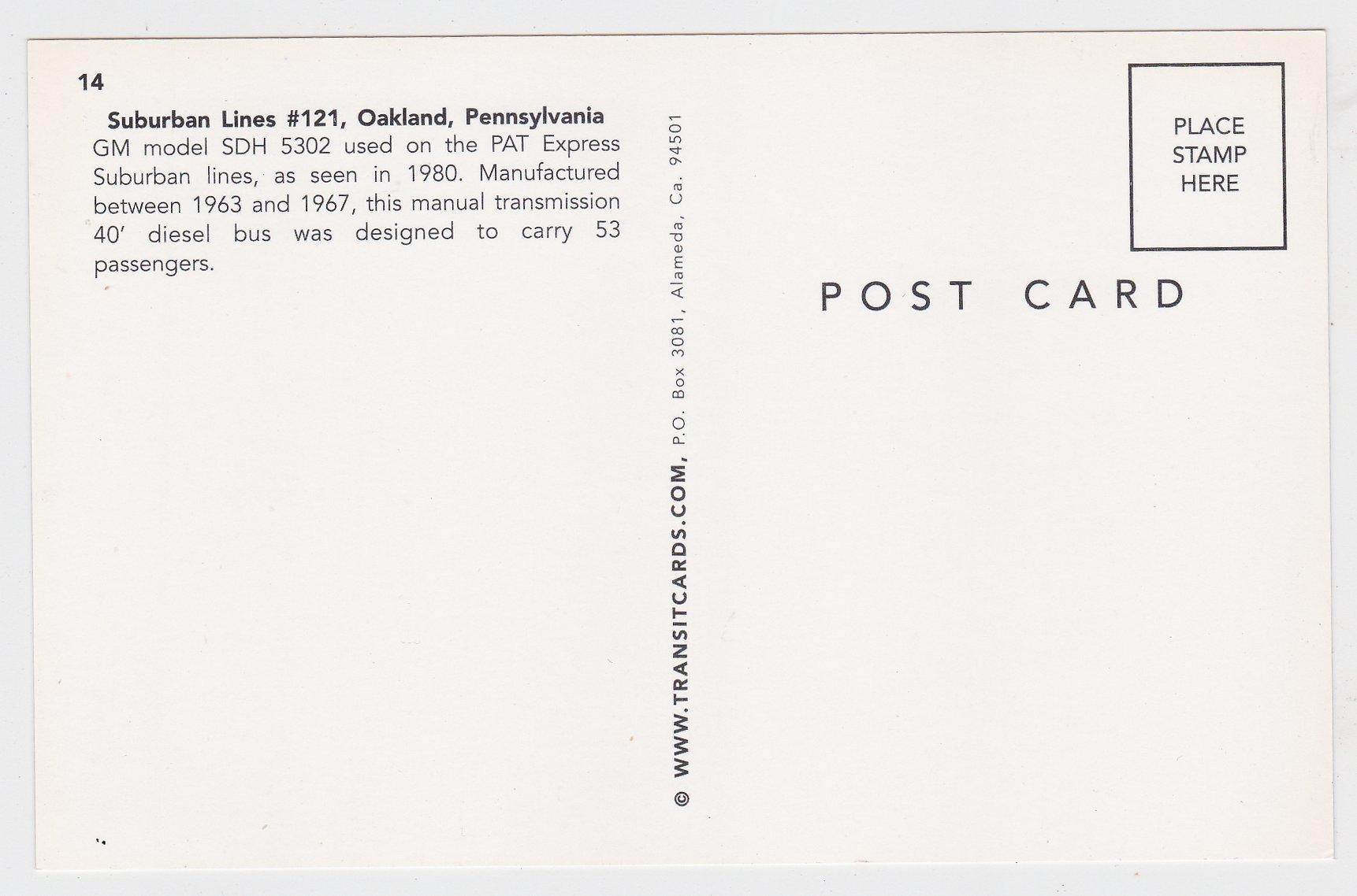 Suburban Lines GM SDH 5302 Bus Oakland Pennsylvania 1980 - TulipStuff