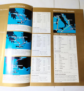 Sun Line 1977 Greek Isles Cruise Brochure Stella Solaris Maris Oceanis - TulipStuff