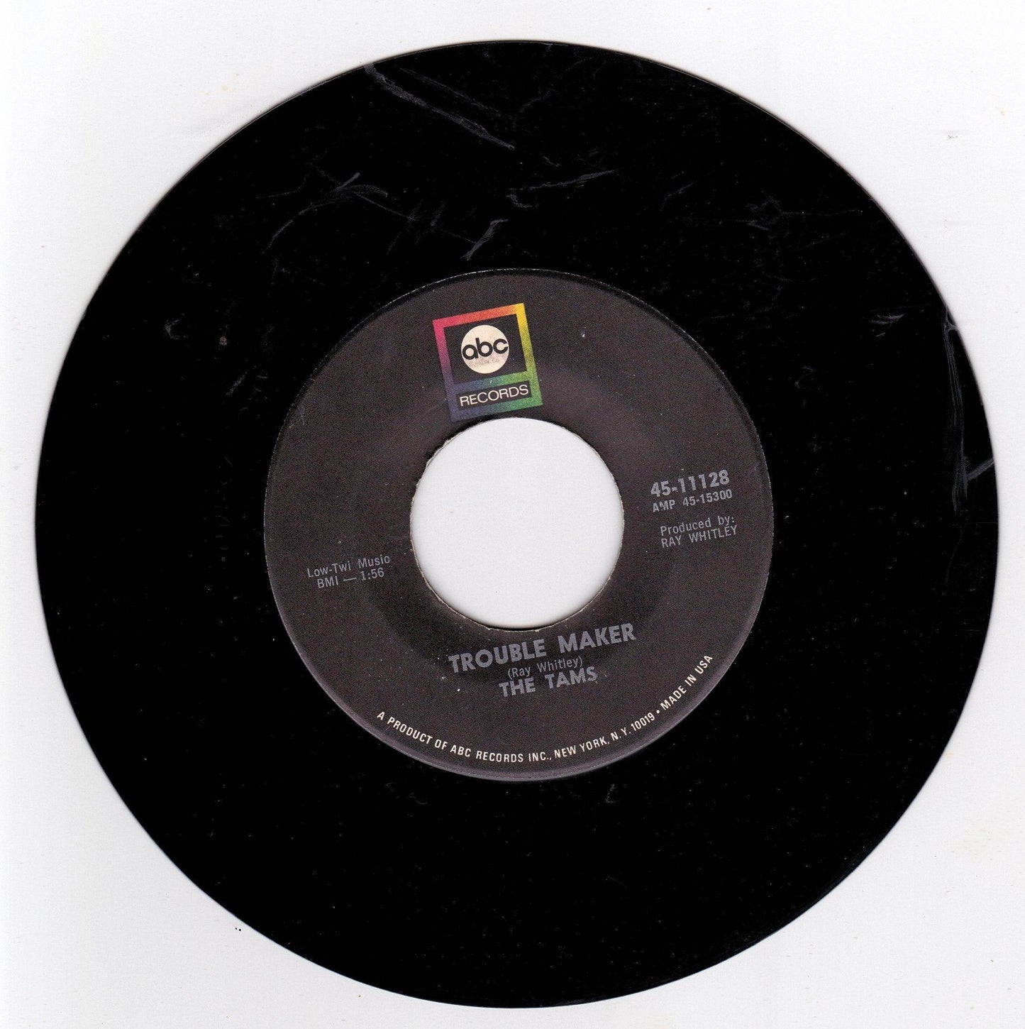 The Tams Trouble Maker / Laugh At The World 7" Vinyl Record 1968 - TulipStuff