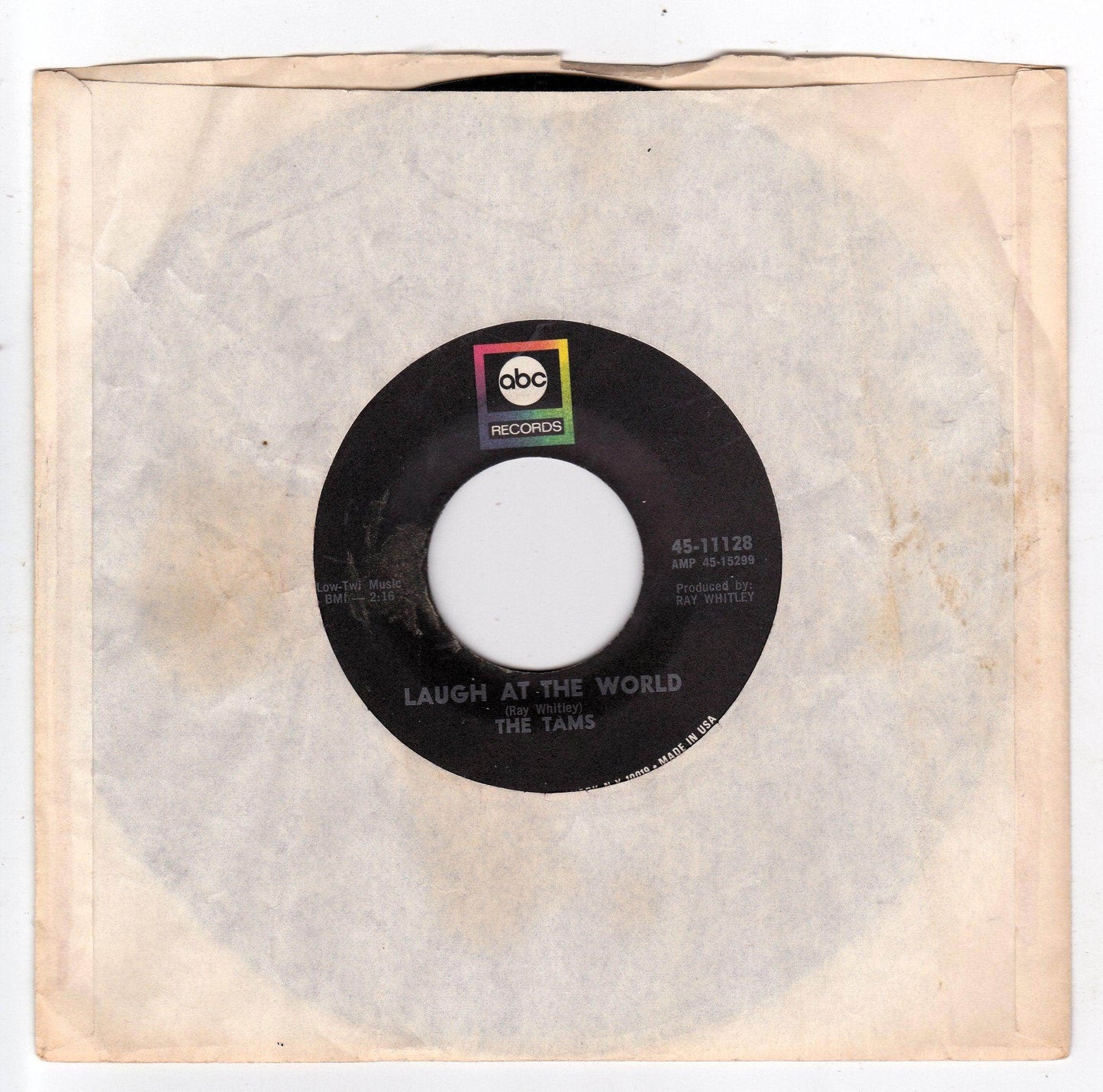 The Tams Trouble Maker / Laugh At The World 7" Vinyl Record 1968 - TulipStuff