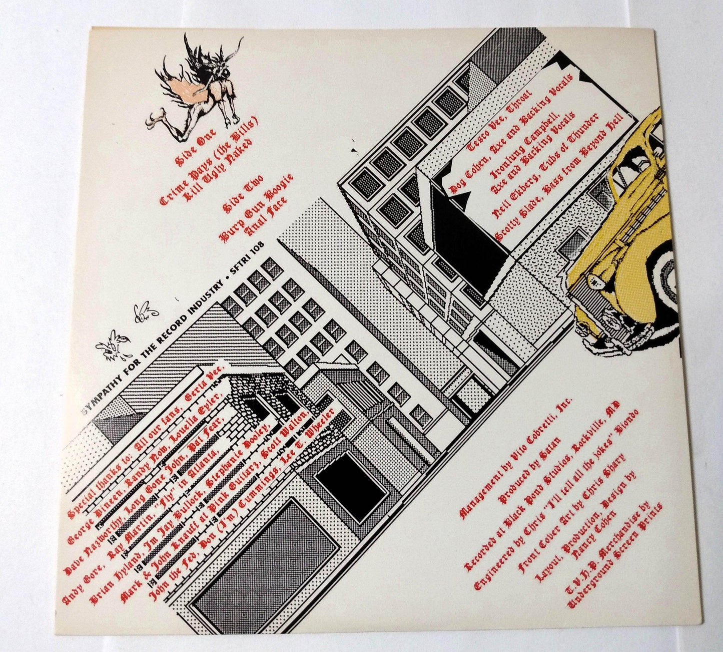 Tesco Vee's Hate Police Crime Pays The Bills Punk 7" EP Red Vinyl 1991 - TulipStuff