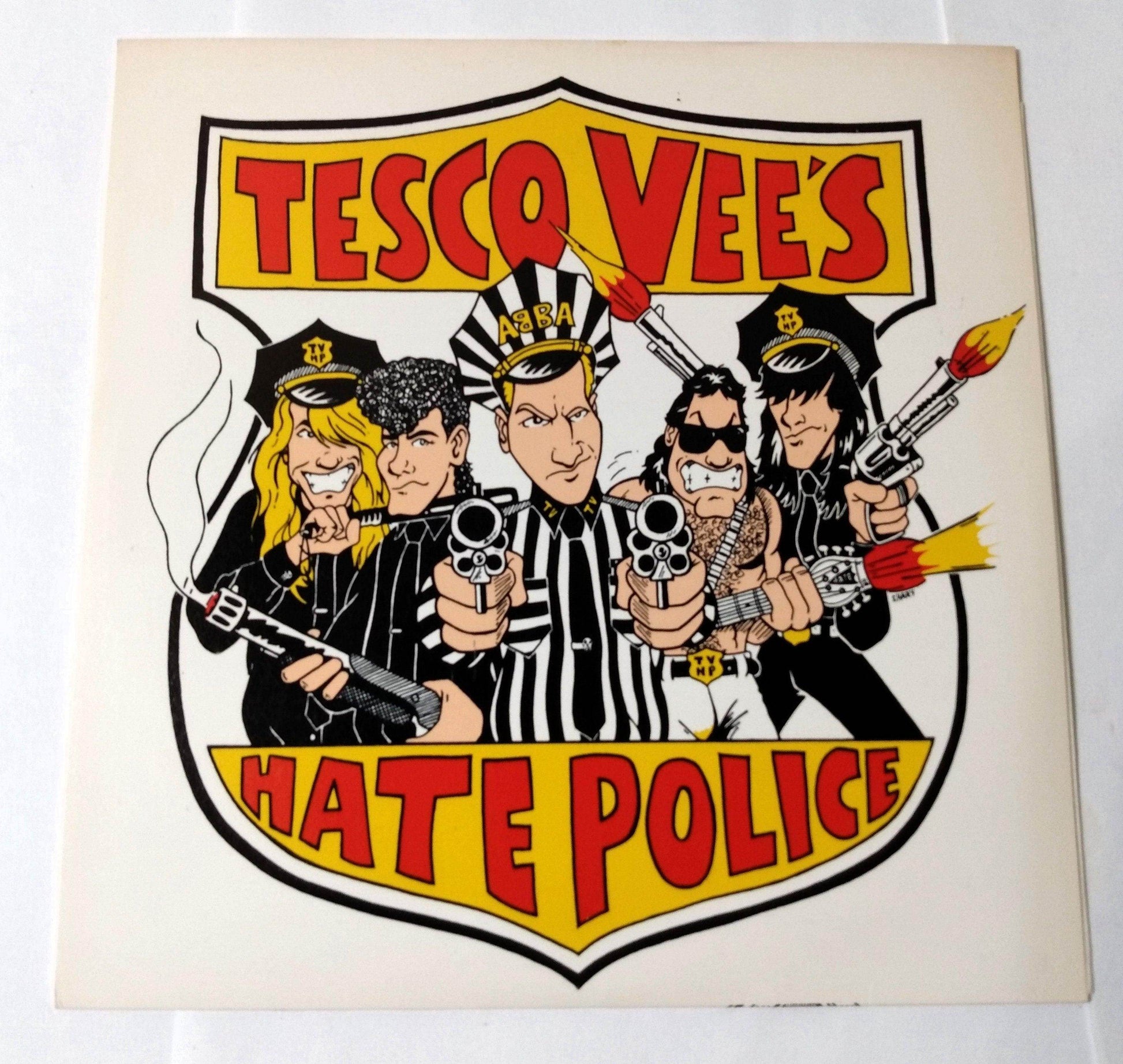 Tesco Vee's Hate Police Crime Pays The Bills Punk 7" EP Red Vinyl 1991 - TulipStuff