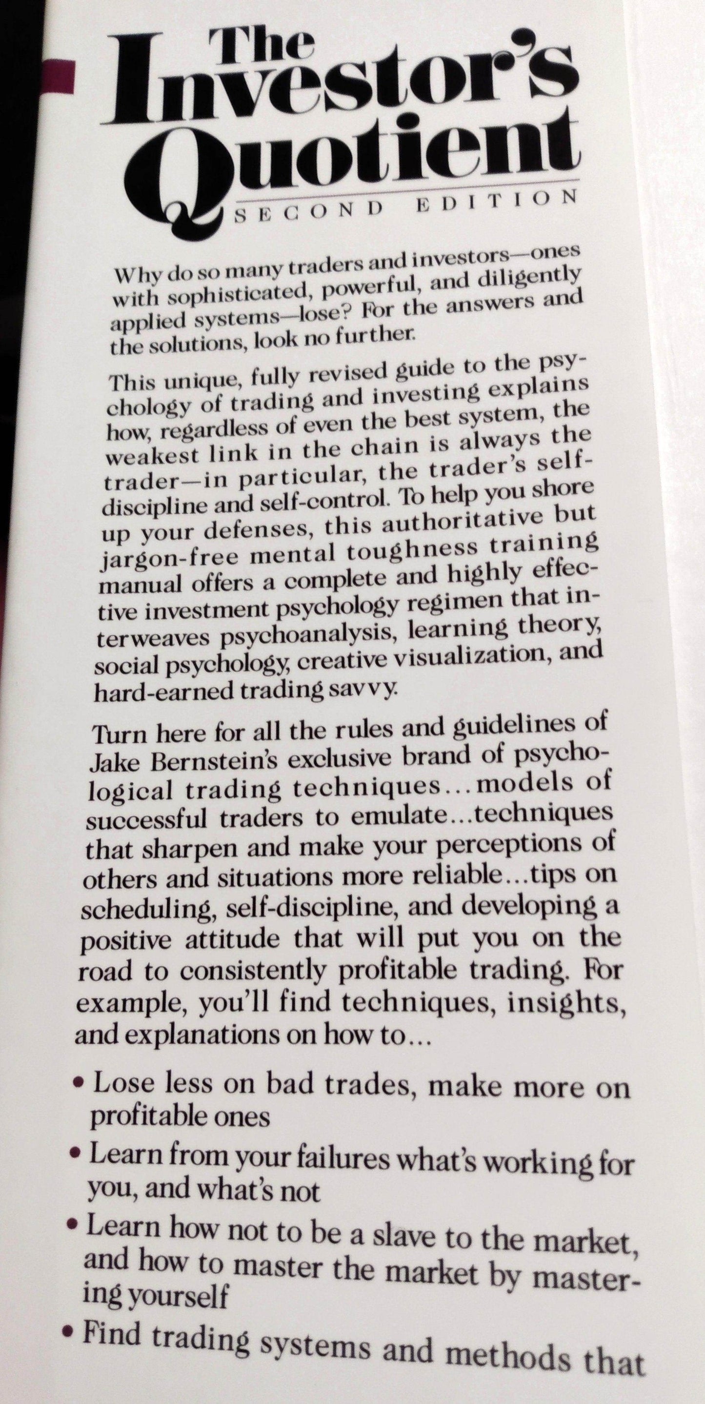 The Investor's Quotient: Psychology of Successful Investing In Stocks - TulipStuff