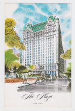 Load image into Gallery viewer, The Plaza Hotel Artistic Street Scene 1950&#39;s New York City Postcard - TulipStuff
