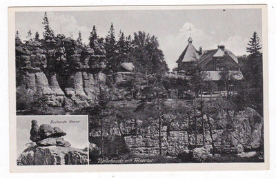 Topferbaude Mit Felsentor Brutende Henne Zittauer Germany Postcard - TulipStuff