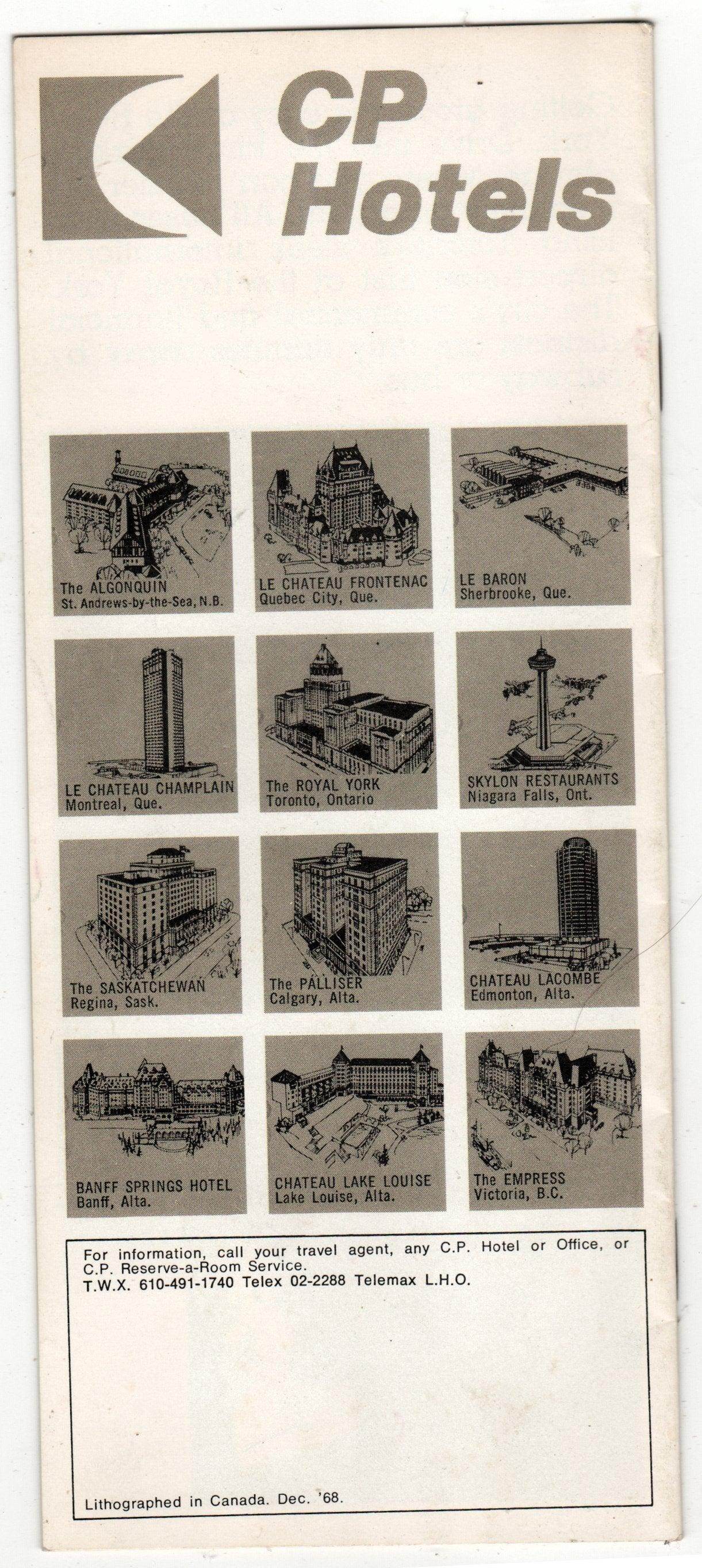 The Royal York CP Hotels Toronto Ontario Canada 1968 Brochure - TulipStuff