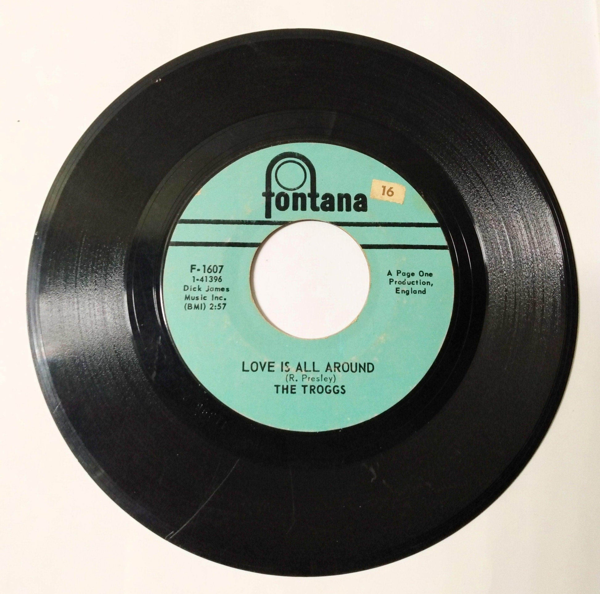 The Troggs Love Is All Around / When Will The Rain Come Vinyl 7" 1967 - TulipStuff