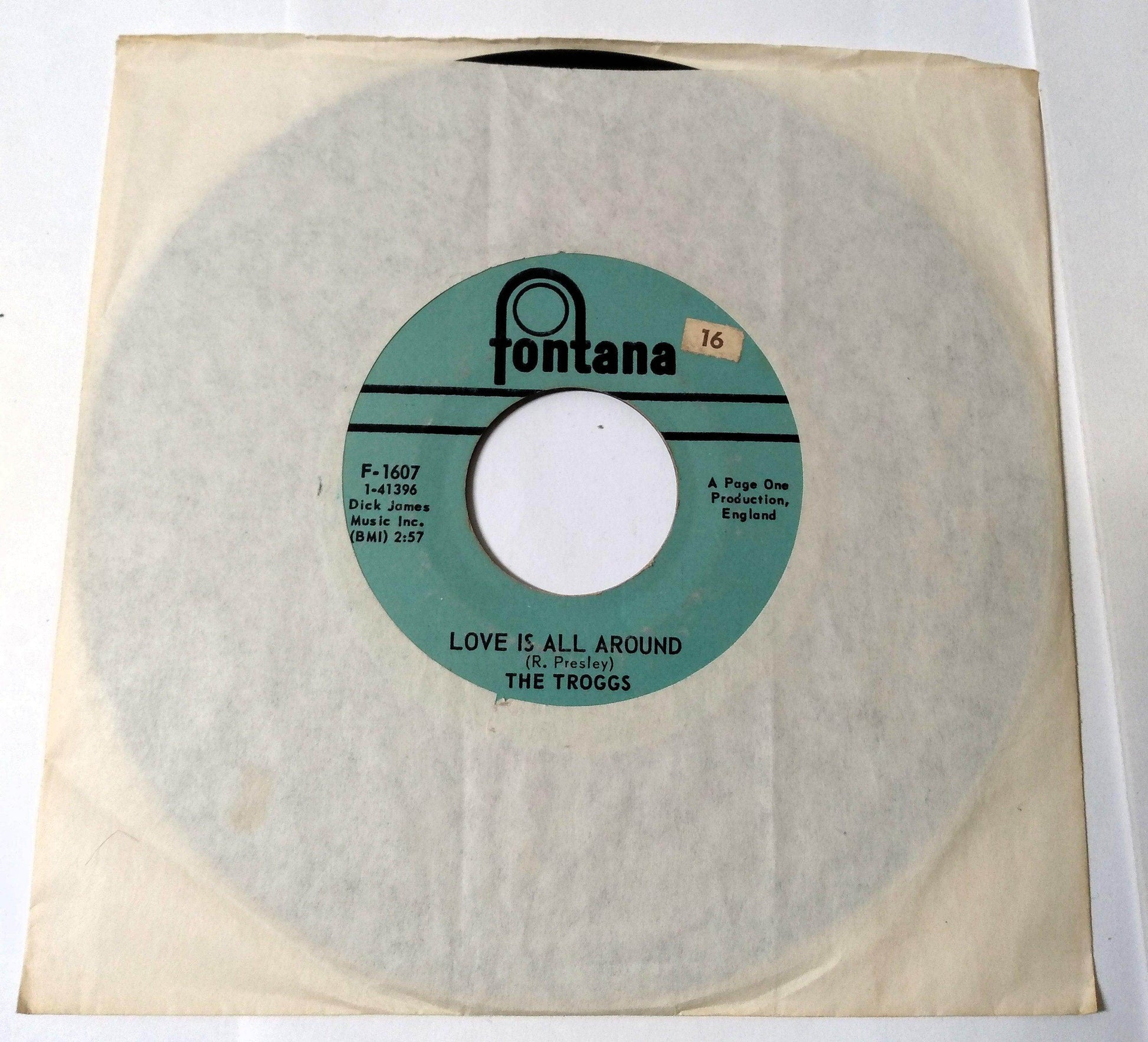 The Troggs Love Is All Around / When Will The Rain Come Vinyl 7" 1967 - TulipStuff