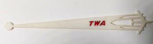 TWA Trans World Airlines 707 Jet Airplane Swizzle Stick Early 1960's - TulipStuff