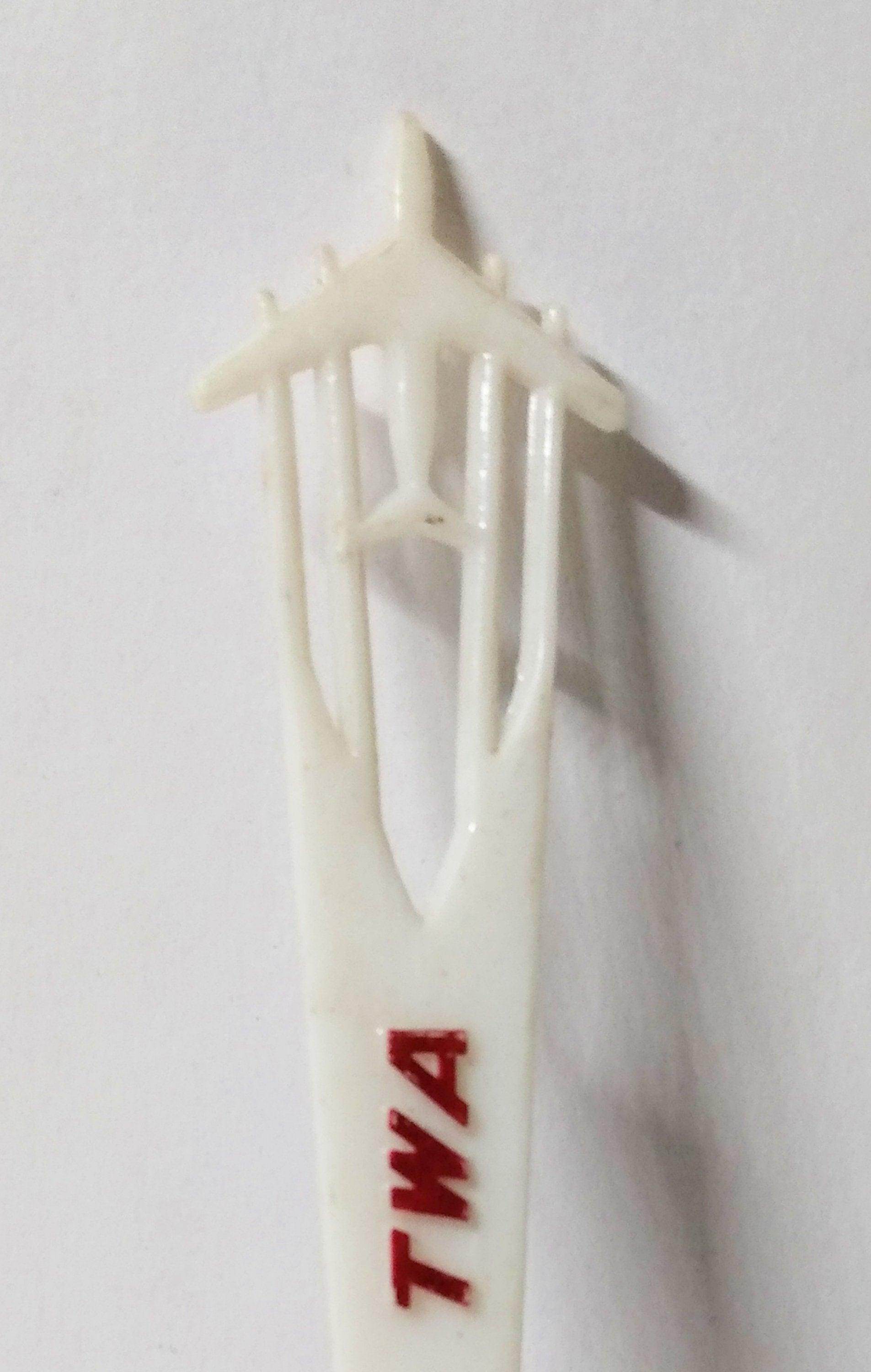 TWA Trans World Airlines 707 Jet Airplane Swizzle Stick Early 1960's - TulipStuff