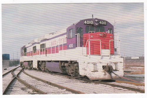 Auto-Train GE U36B Passenger Train Locomotive Postcard - TulipStuff