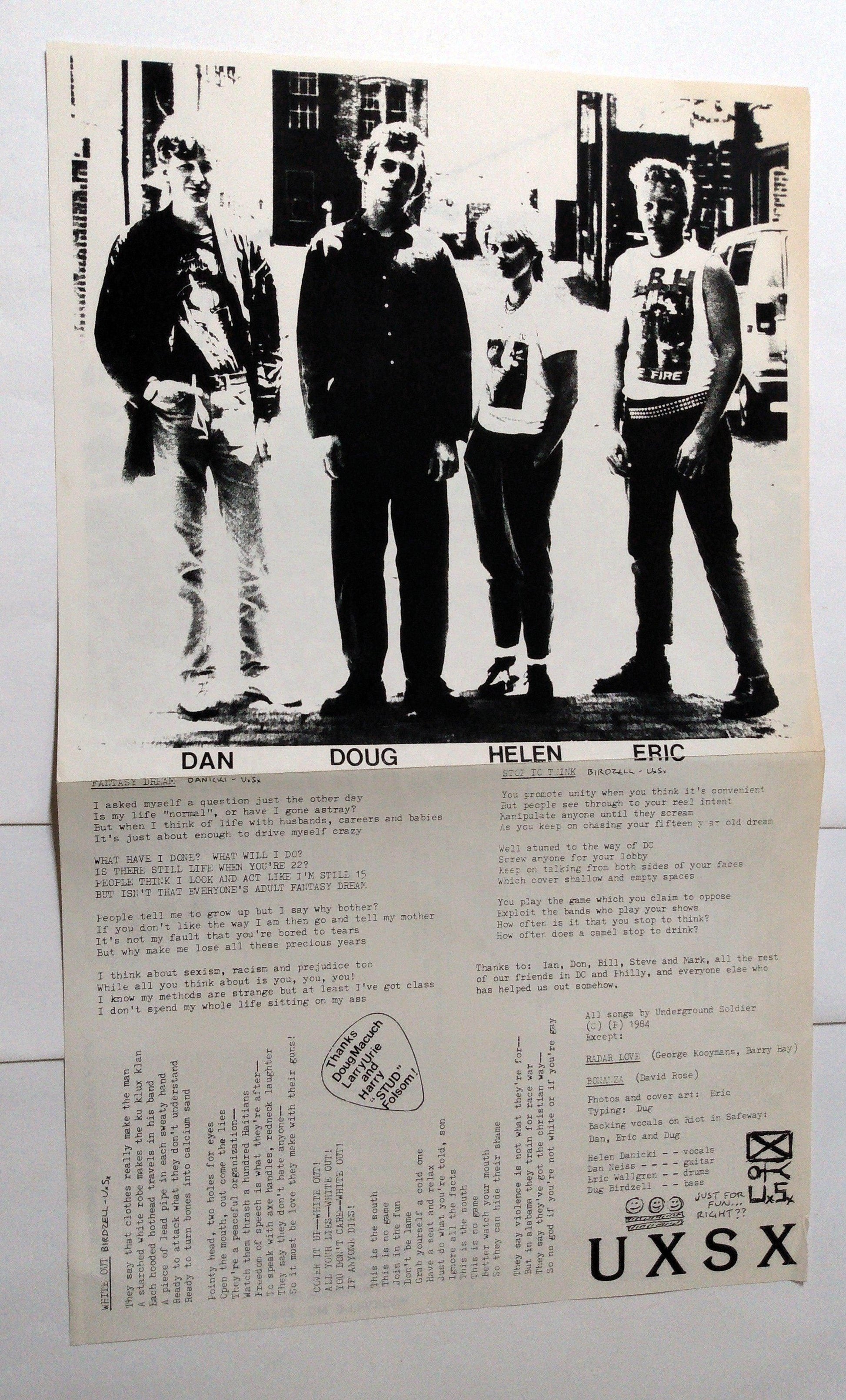 Underground Soldier Fun Before Profit Vinyl 12" 1985 DC Hardcore Female Punk - TulipStuff