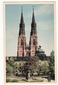 Uppsala Domkyrkan Fran Universitetet Cathedral Sweden 1930's - TulipStuff