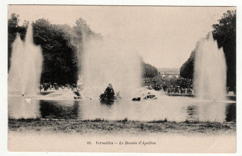 Versailles Le Bassin d'Apollon Apollo Fountain France 1900's Postcard - TulipStuff