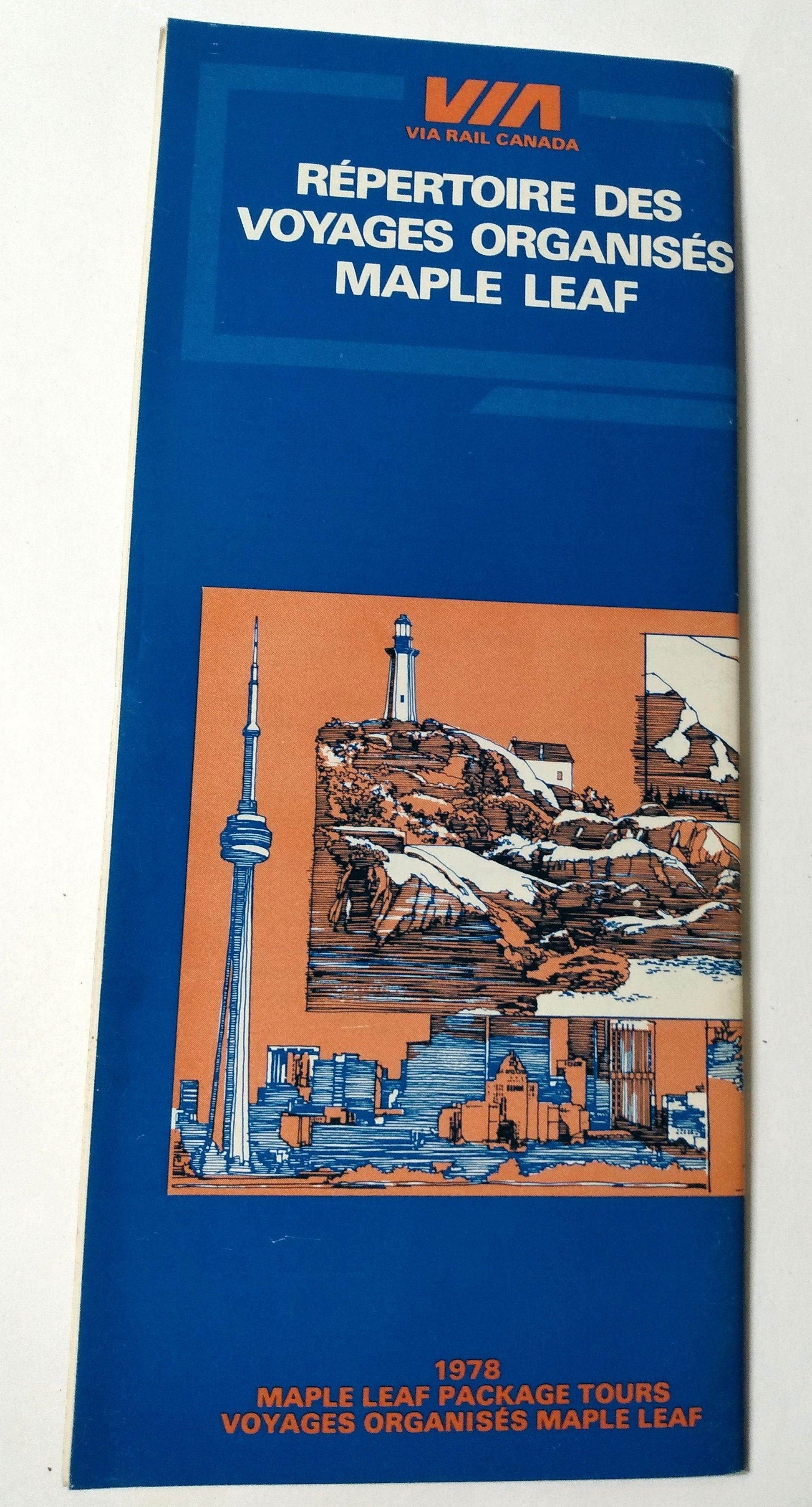 Via Rail Canada Maple Leaf Package Tour Catalogue 1978 - TulipStuff