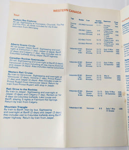 Via Rail Canada Maple Leaf Package Tour Catalogue 1978 - TulipStuff
