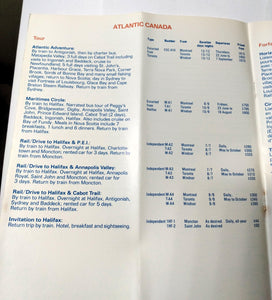 Via Rail Canada Maple Leaf Package Tour Catalogue 1978 - TulipStuff