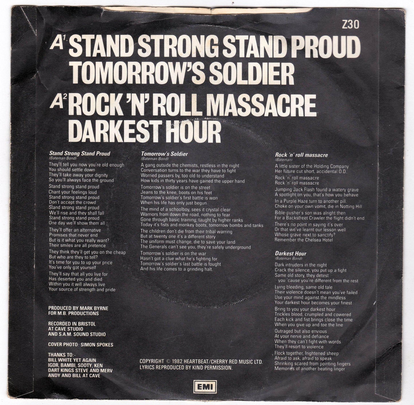 Vice Squad Stand Strong 7" EP Vinyl Record UK Punk 1982 - TulipStuff