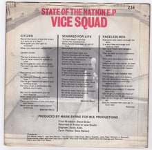 Load image into Gallery viewer, Vice Squad State of the Nation 7&quot; EP Vinyl Record UK Punk 1982 - TulipStuff
