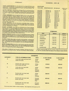 Chandris Cruises The Victoria 1977-78 Caribbean Air/Sea Brochure - TulipStuff