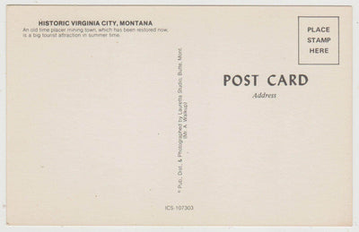 Historic Virginia City Montana Restored Mining Town 1970's Postcard - TulipStuff