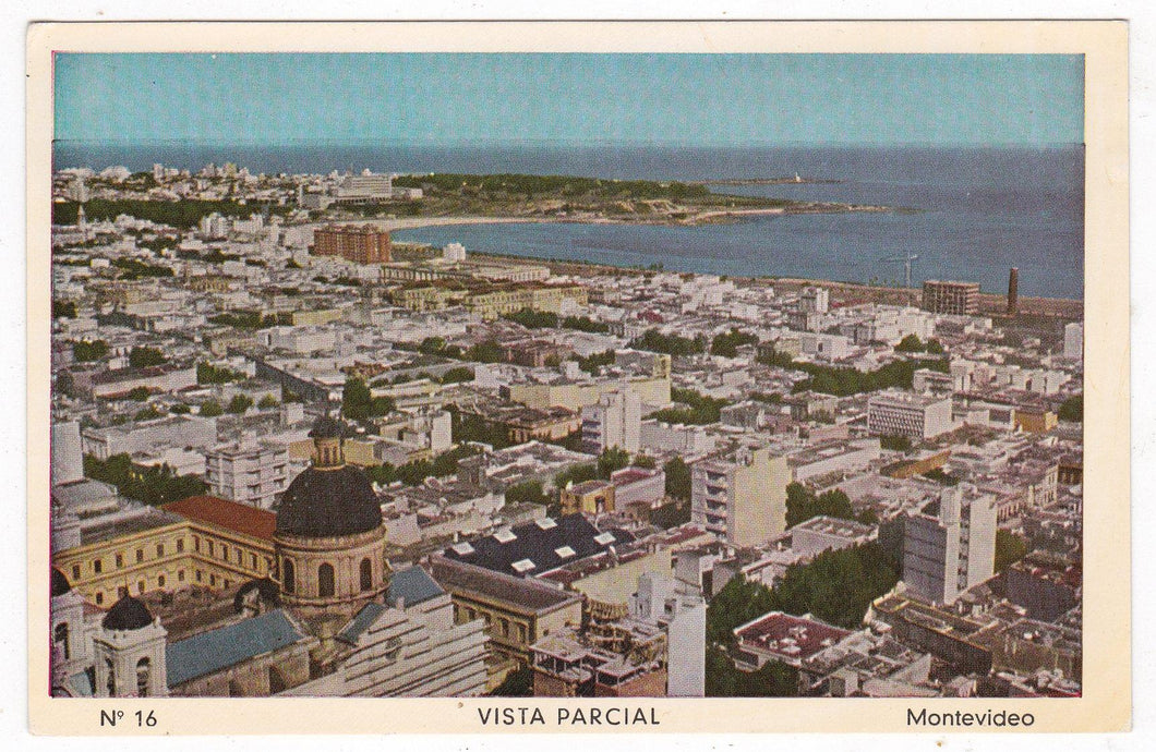 Vista Parcial Montevideo Uruguay 1960's Vintage Postcard - TulipStuff