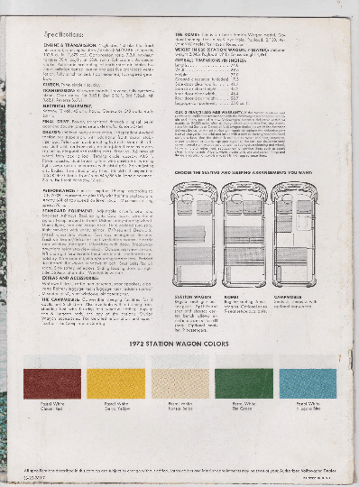 VW Volkswagen Bus Campmobile Kombi 1972 Dealer Brochure - TulipStuff