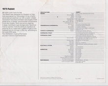 Load image into Gallery viewer, Volkswagen 1975 VW Rabbit Auto Sales Brochure - TulipStuff
