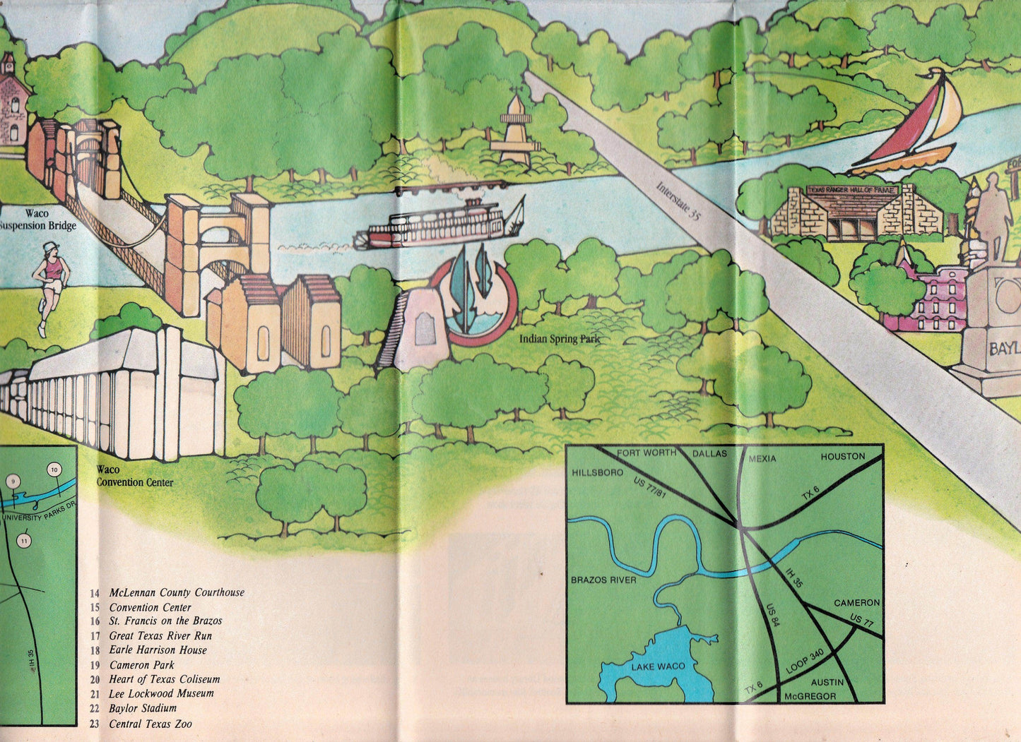 Waco A Texas Adventure 1982 Travel Brochure - TulipStuff