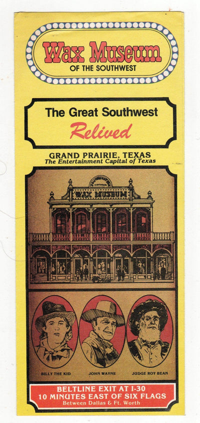 Wax Museum of the Southwest Grand Prairie Texas 1982 Brochure - TulipStuff