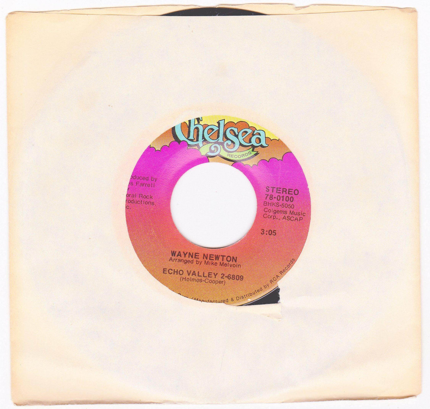 Wayne Newton Daddy Don't You Walk So Fast Echo Valley 2-6809 7" 1972 - TulipStuff