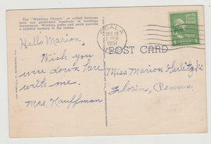 Wedding Chapel St Petersburg Florida Linen Postcard 1951 - TulipStuff