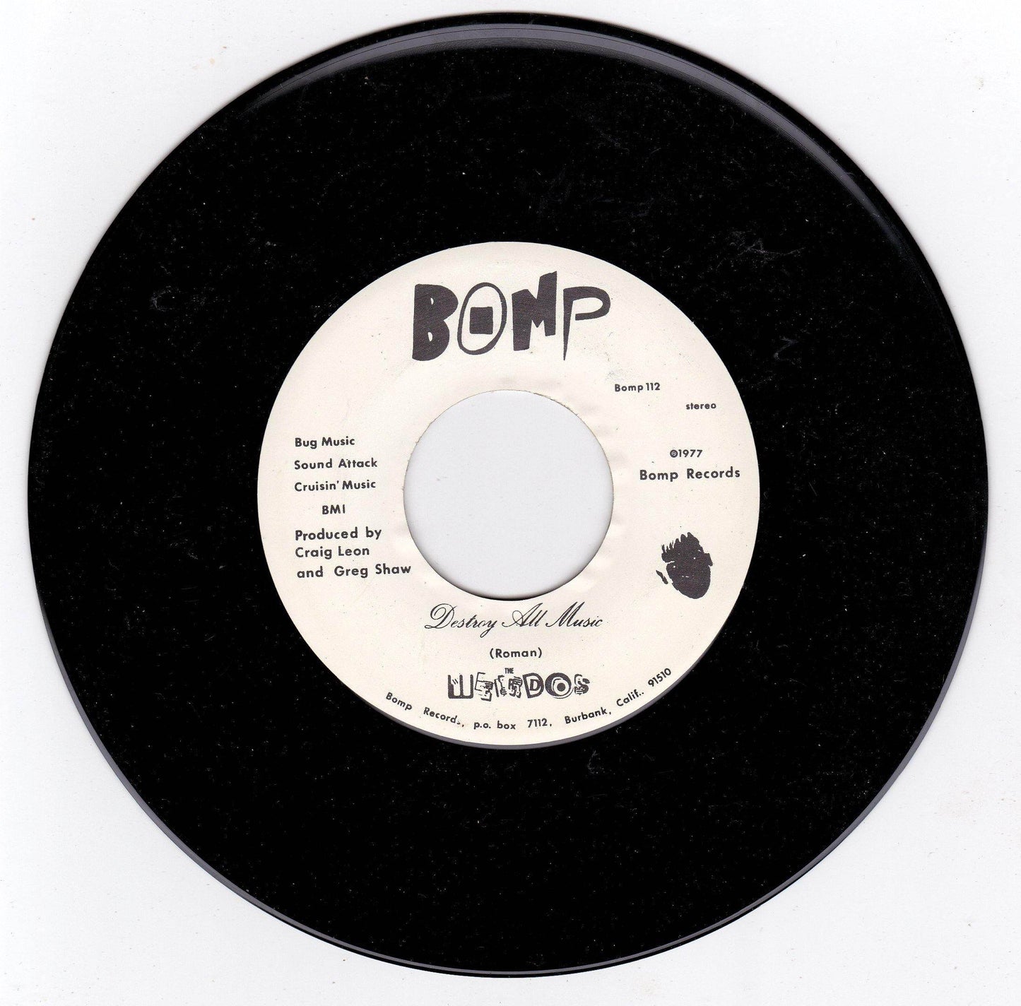 The Weirdos Destroy All Music Bomp Records LA Punk 1986 Pressing - TulipStuff