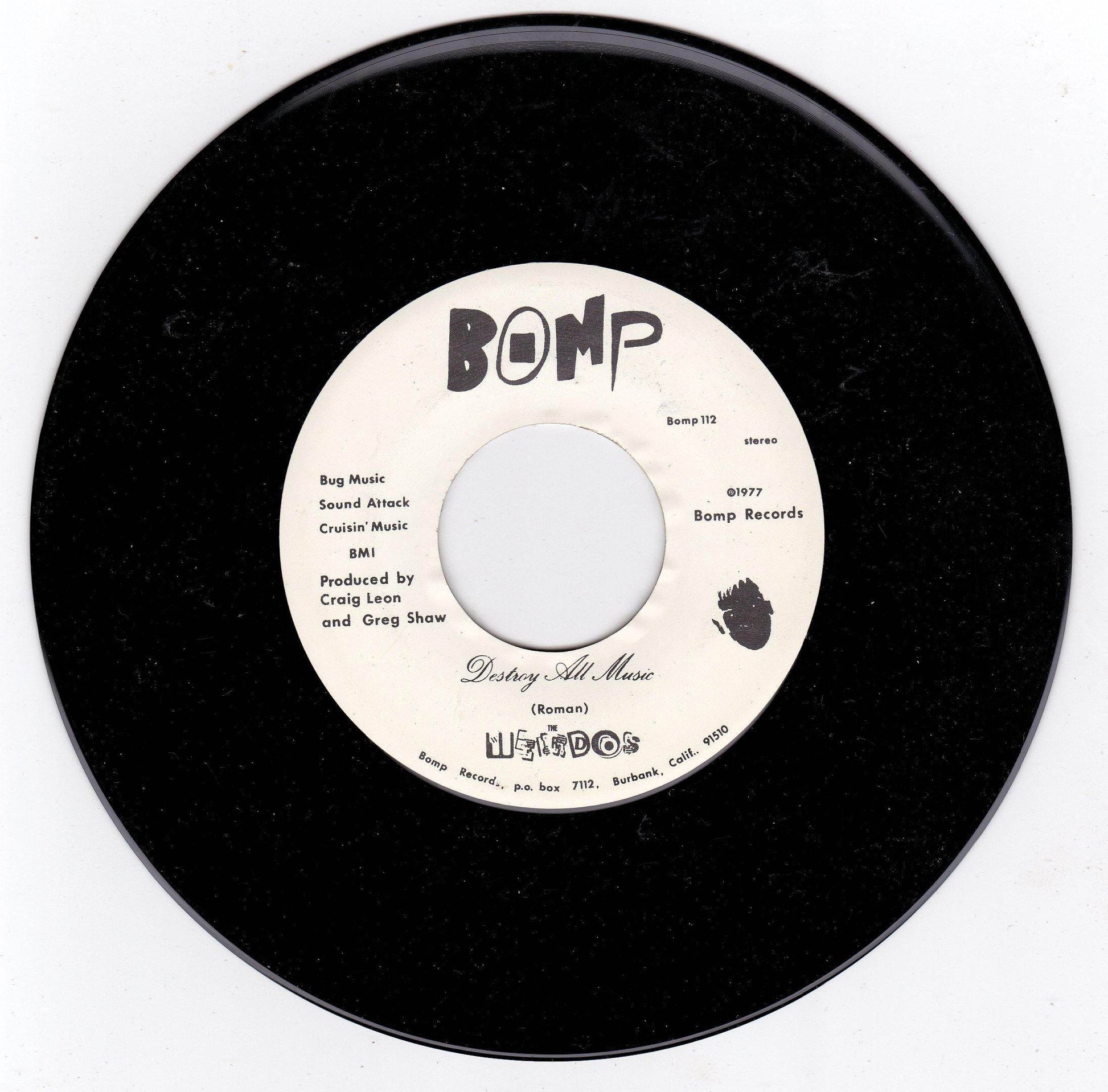 The Weirdos Destroy All Music Bomp Records LA Punk 1986 Pressing - TulipStuff