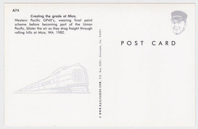 Western Pacific EMD GP40 Diesel Locomotive Freight Train Mica WA 1982 - TulipStuff