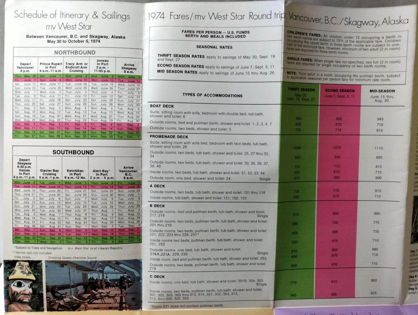 Westours mv West Star Spirit of London Alaska Cruise Brochure 1974 - TulipStuff