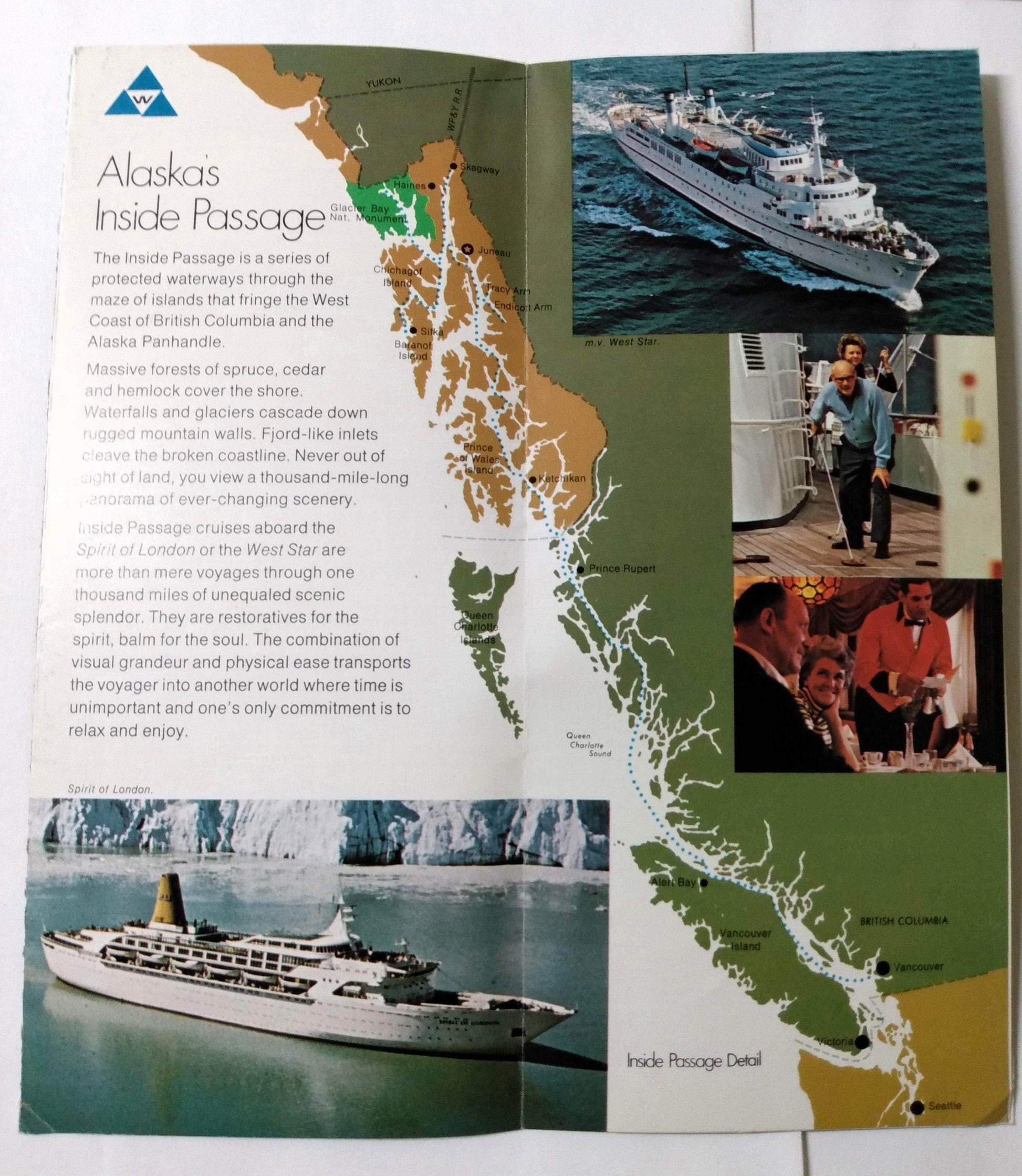 Westours mv West Star Spirit of London Alaska Cruise Brochure 1974 - TulipStuff