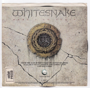 Whitesnake Here I Go Again 7" 45RPM Vinyl Record 1987 Metal - TulipStuff