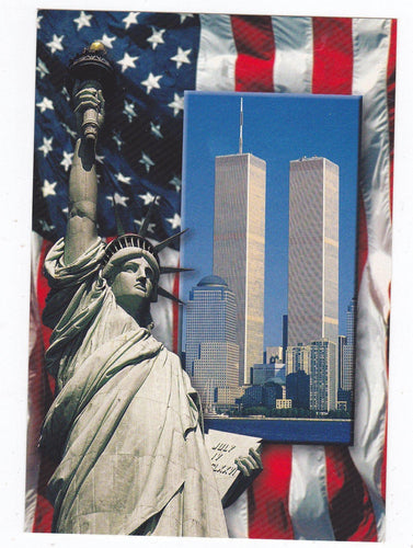 World Trade Center Twin Towers Statue of Liberty New York City 1990's - TulipStuff