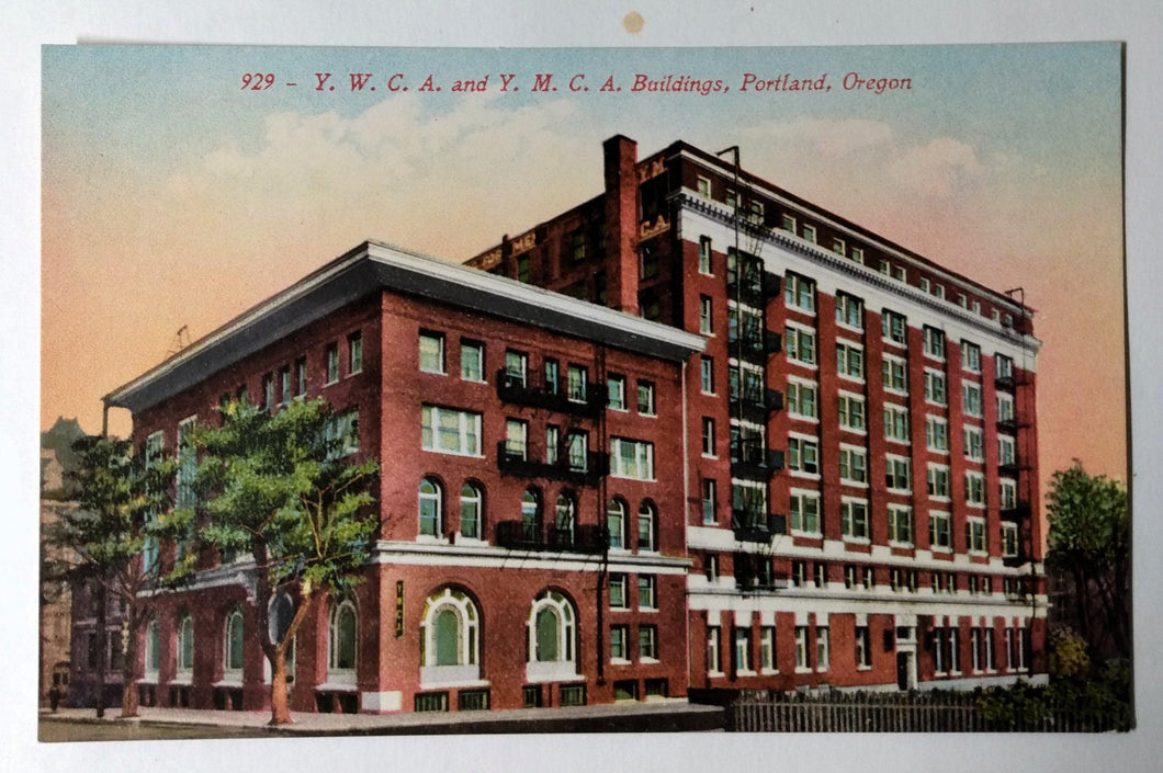 YWCA and YMCA Buildings Portland Oregon 1910's Postcard - TulipStuff