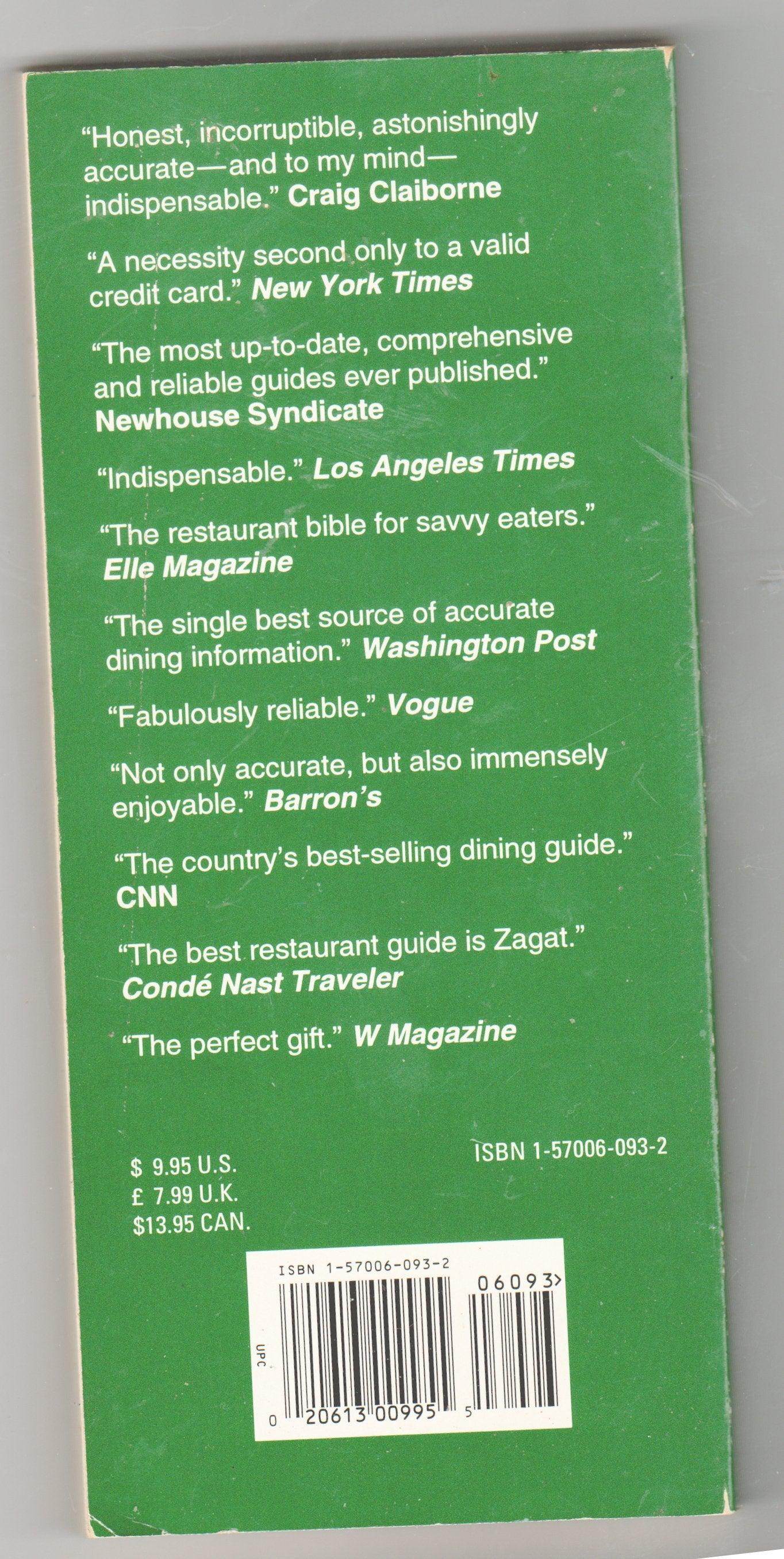Zagat Survey New Jersey Restaurants 1998 - TulipStuff