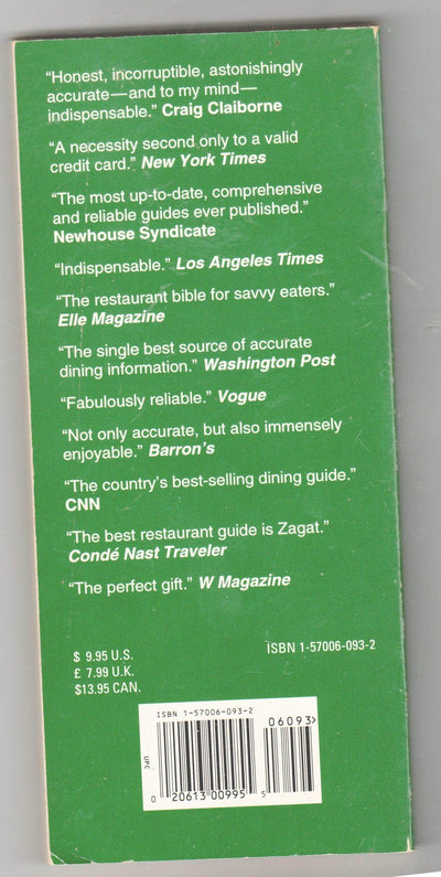 Zagat Survey New Jersey Restaurants 1998 - TulipStuff